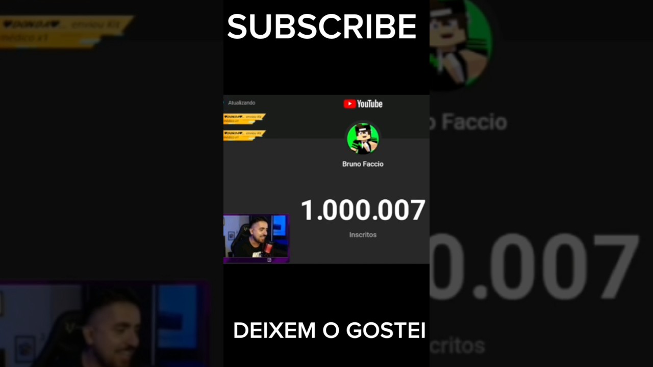 1.000.000 de inscritos no canal do Bruno faccio #brunofaccio #shorts.