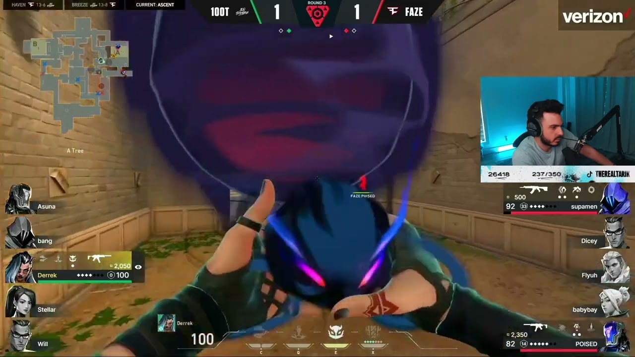 100T Derrek Insane Clutch Against Faze | 100Thieves vs Faze VCT 2022 LCQ