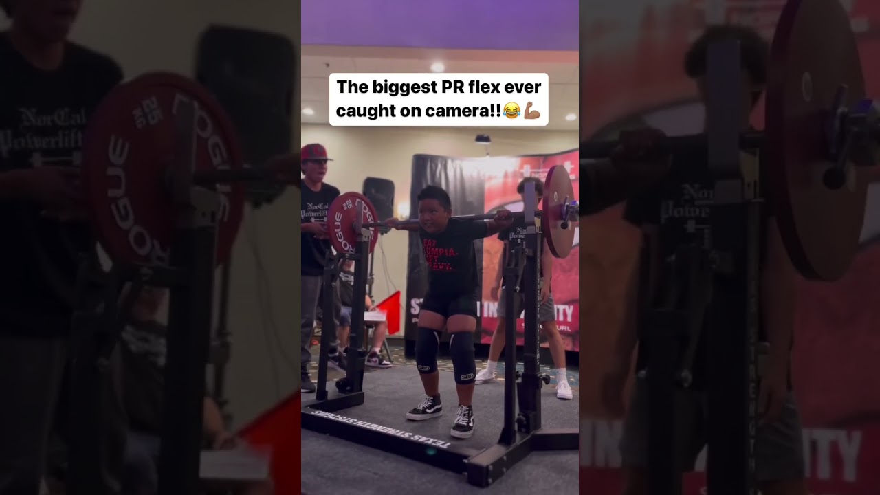 10yo kid squats 165lbs then Griddys💪🏽🤭 #jordanmica #powerlifter #shorts