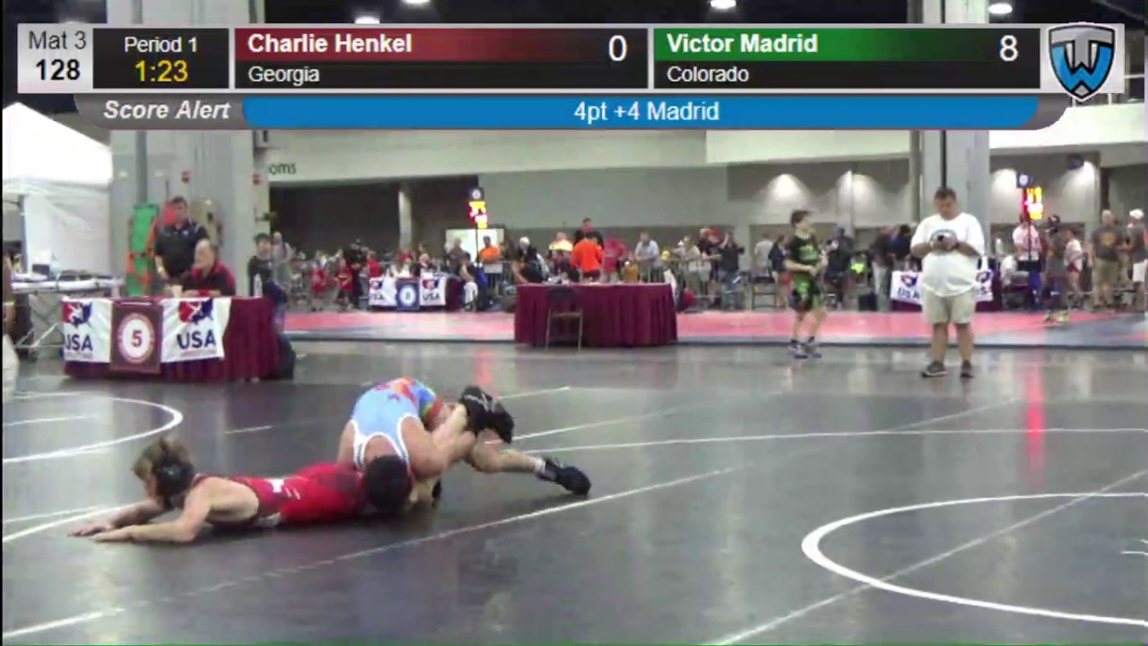 1132 Schoolboy 128 Charlie Henkel Georgia vs Victor Madrid Colorado 8571328104