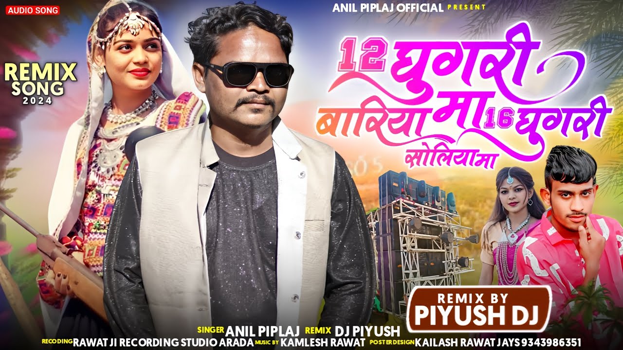 12 घुघरी बारिया मां 16 घुघरी सोलीया मां | Singer - anil piplaj | New aadivasi dj remix song 2024
