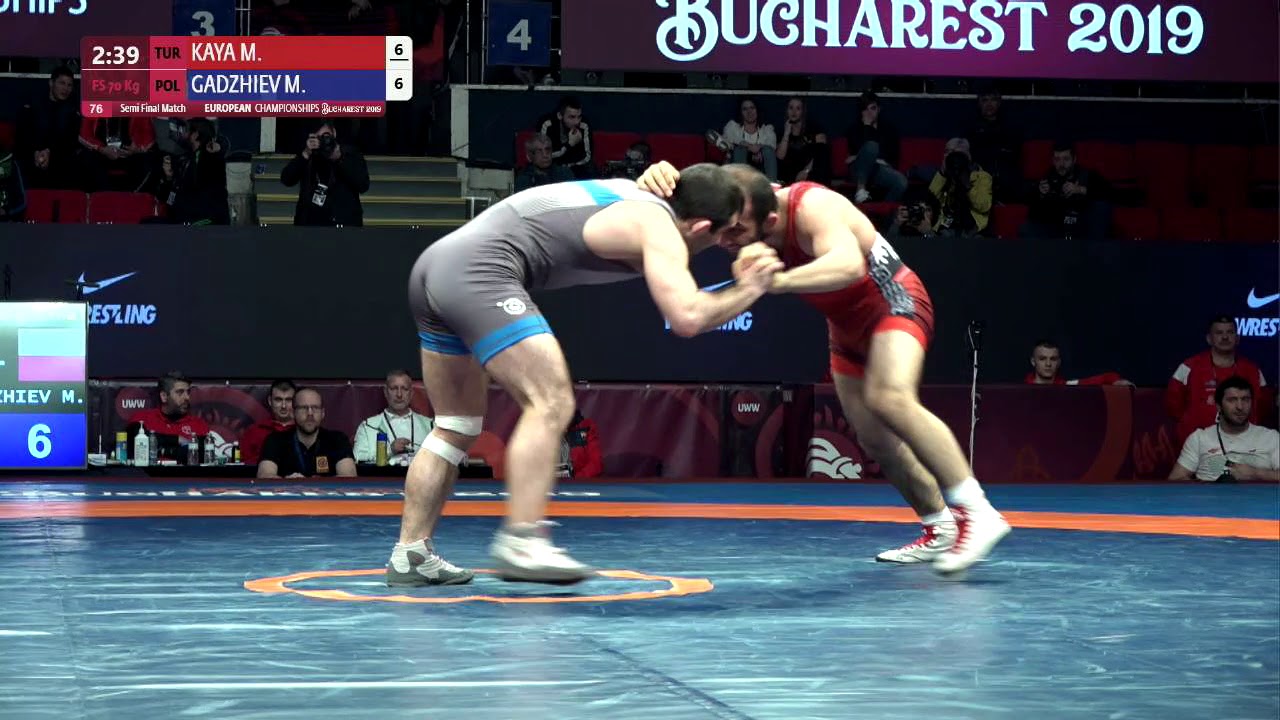 1/2 FS - 70 kg: M. KAYA (TUR) v. M. GADZHIEV (POL)