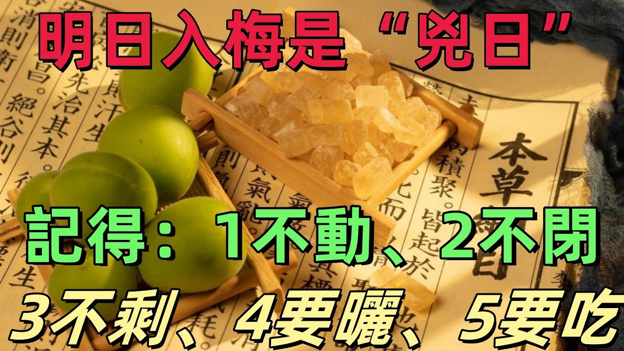 明日入梅是“兇日”，記得：1不動、2不閉、3不剩、4要曬、5要吃#健康 #健康養生 #科普 #分享 #梅雨