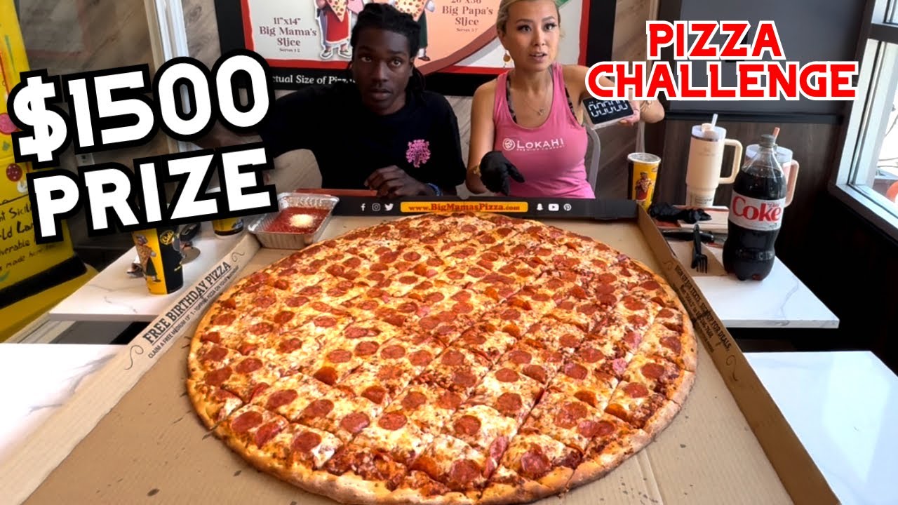 $1500 PRIZE PIZZA CHALLENGE at Big Mama's and Papas in Glendale, CA!! #RainaisCrazy