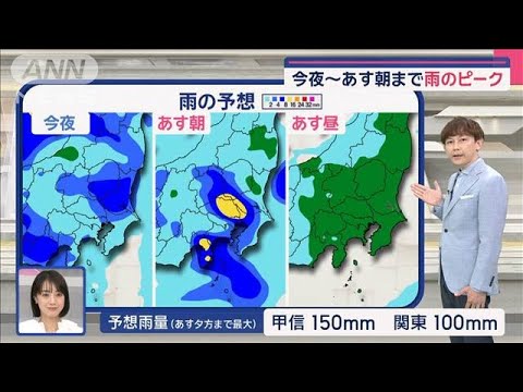 【関東の天気】今夜～あす15日朝まで雨のピーク　来週は猛暑＋ゲリラ雷雨に警戒【スーパーJチャンネル】(2025年6月14日)