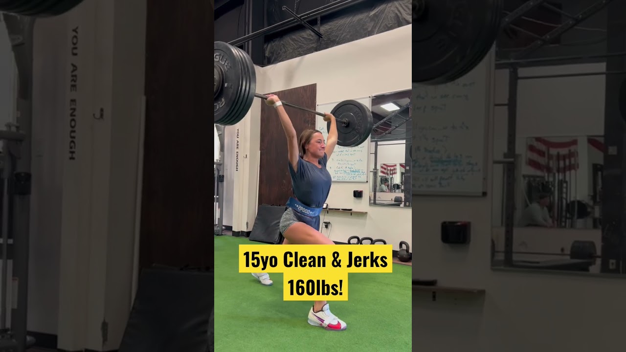 15yo Girl Clean and Jerks 160 Pounds!!!