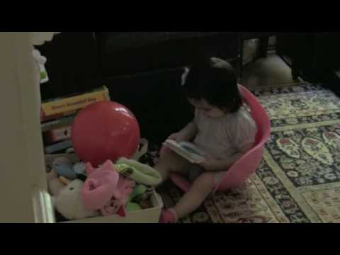 17 mo baby reads flash cards