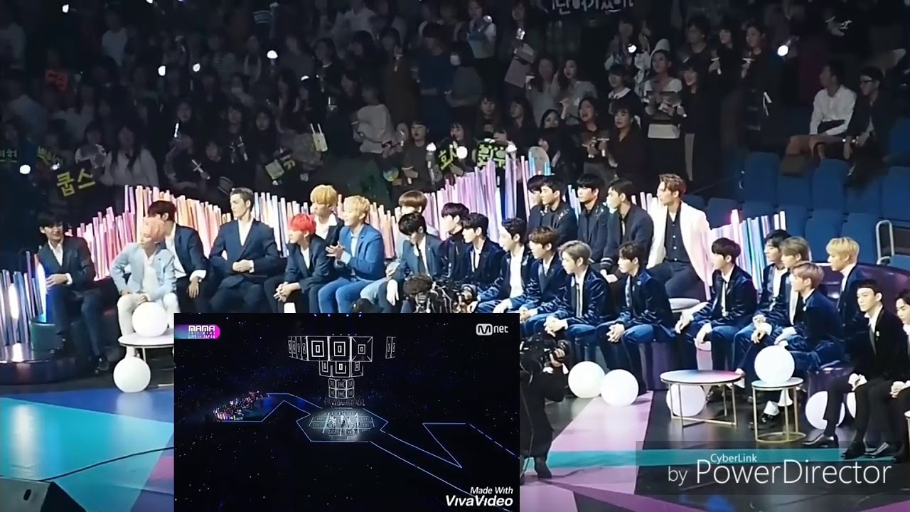 171129 SEVENTEEN reaction to MONSTA X - Dramarama @MAMA