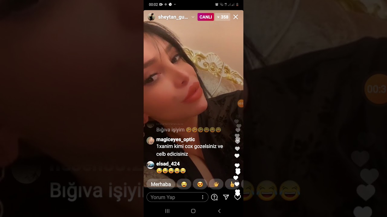 18+ sheytan gunel - canli yayinda