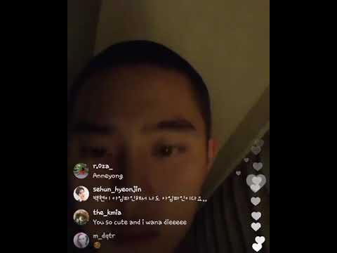 180125 EXO Beakhyun IG live with D.O he looks so cutest! 😭 ❤