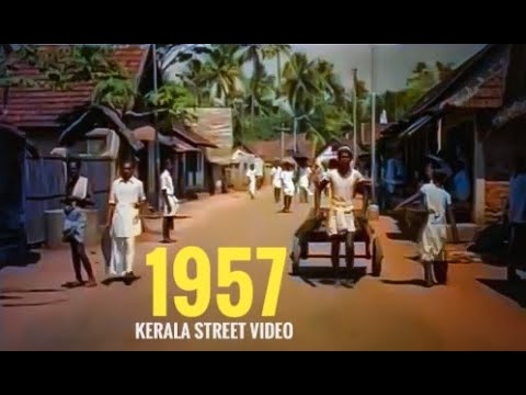 1957 kerala street and village life video  |  HD kerala 64 years old video