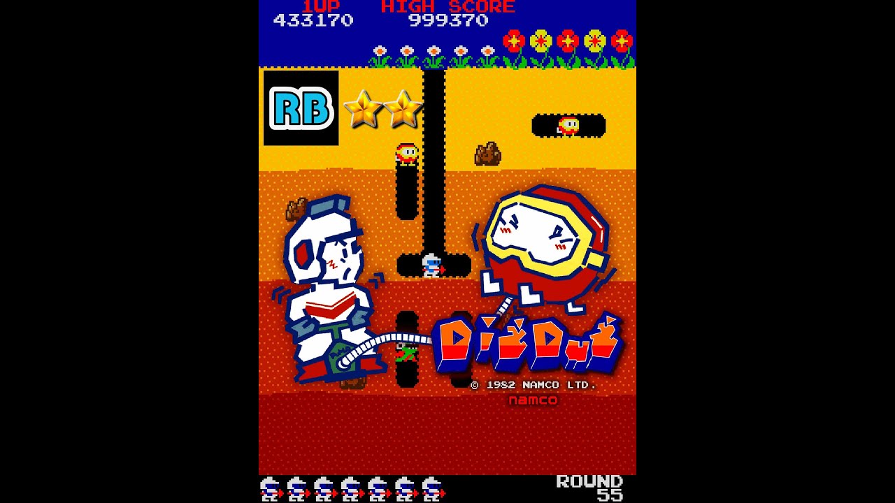 1982 [60fps] Dig Dug 4452990pts Hardest Round256