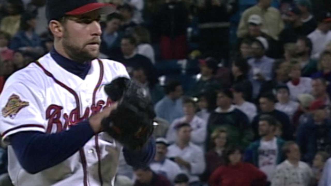 1996 WS Gm5: John Smoltz strikes out 10