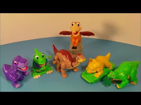 1997 THE LAND BEFORE TIME COLLECTION SET OF 6 BURGER KING COLLECTION MEAL TOY'S VIDEO REVIEW
