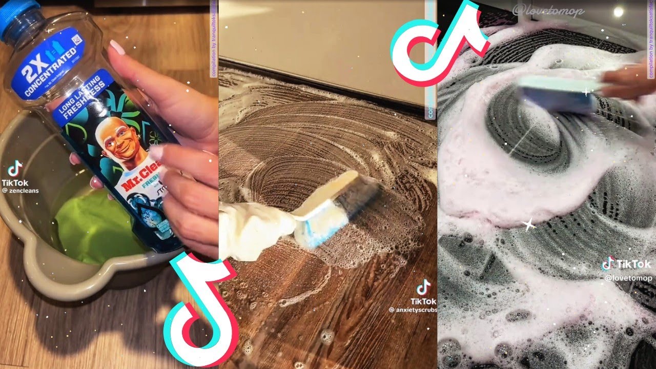 1H40 of Satisfying Sudsy Floor Scrubbing and Cleaning🧼 ASMR 🔊TikTok Compilation✨Cleaning TikToks