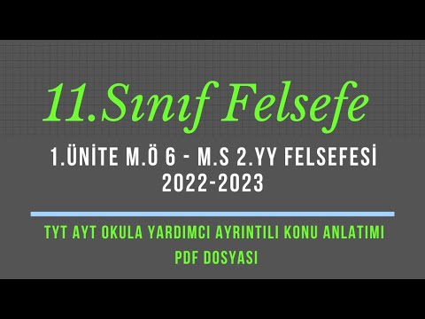 1.ÜNİTE (İLK ÇAĞ FİLOZOFLARI) 2024-2025 (YENİ MÜFREDAT) 11.SINIF FELSEFE KONU ANLATIMI