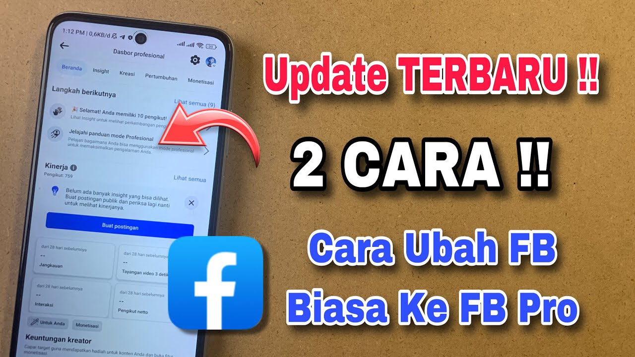 2 Cara Mengubah FB Biasa Ke FB Pro