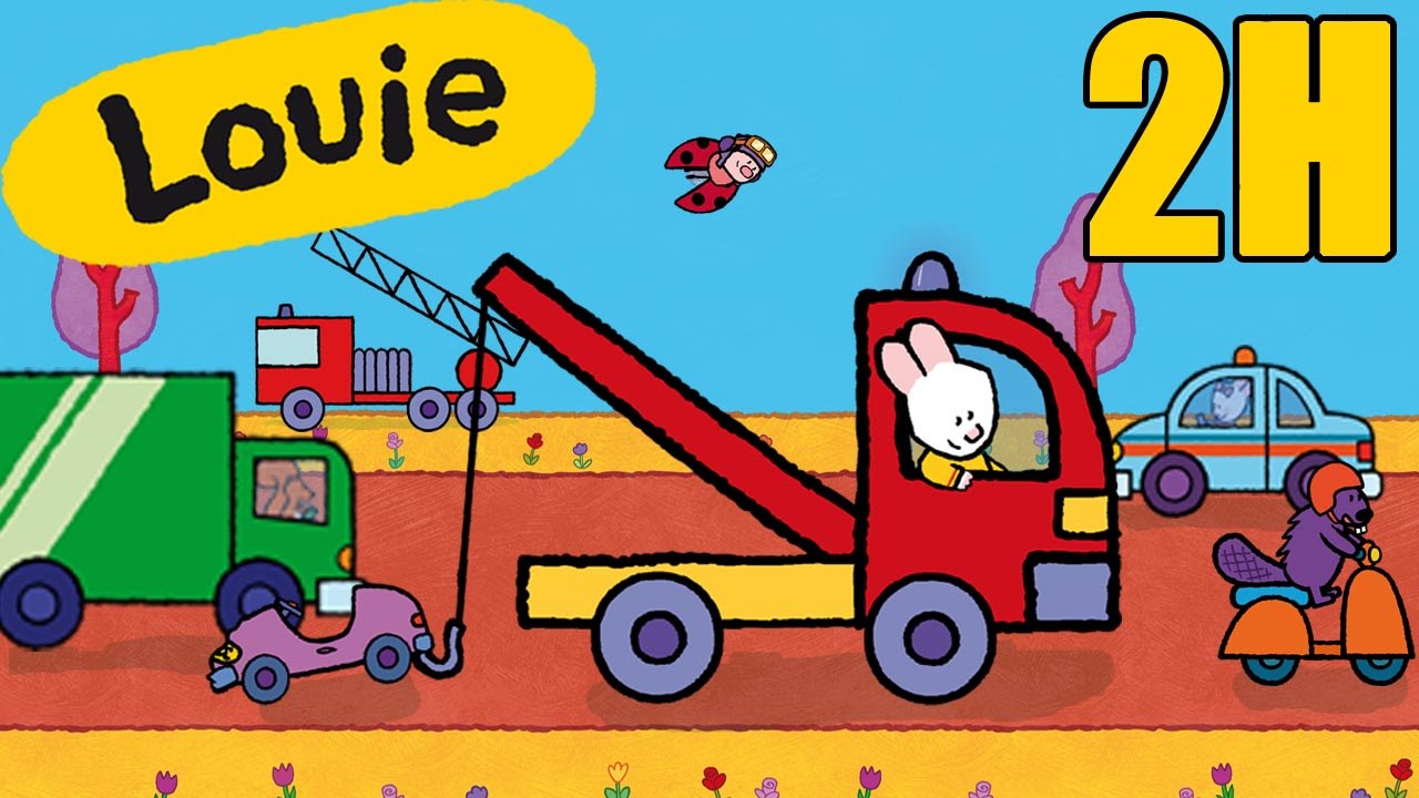 2 hours of Louie : Vehicles compilation #3 | Learn to draw, cartoon for children
