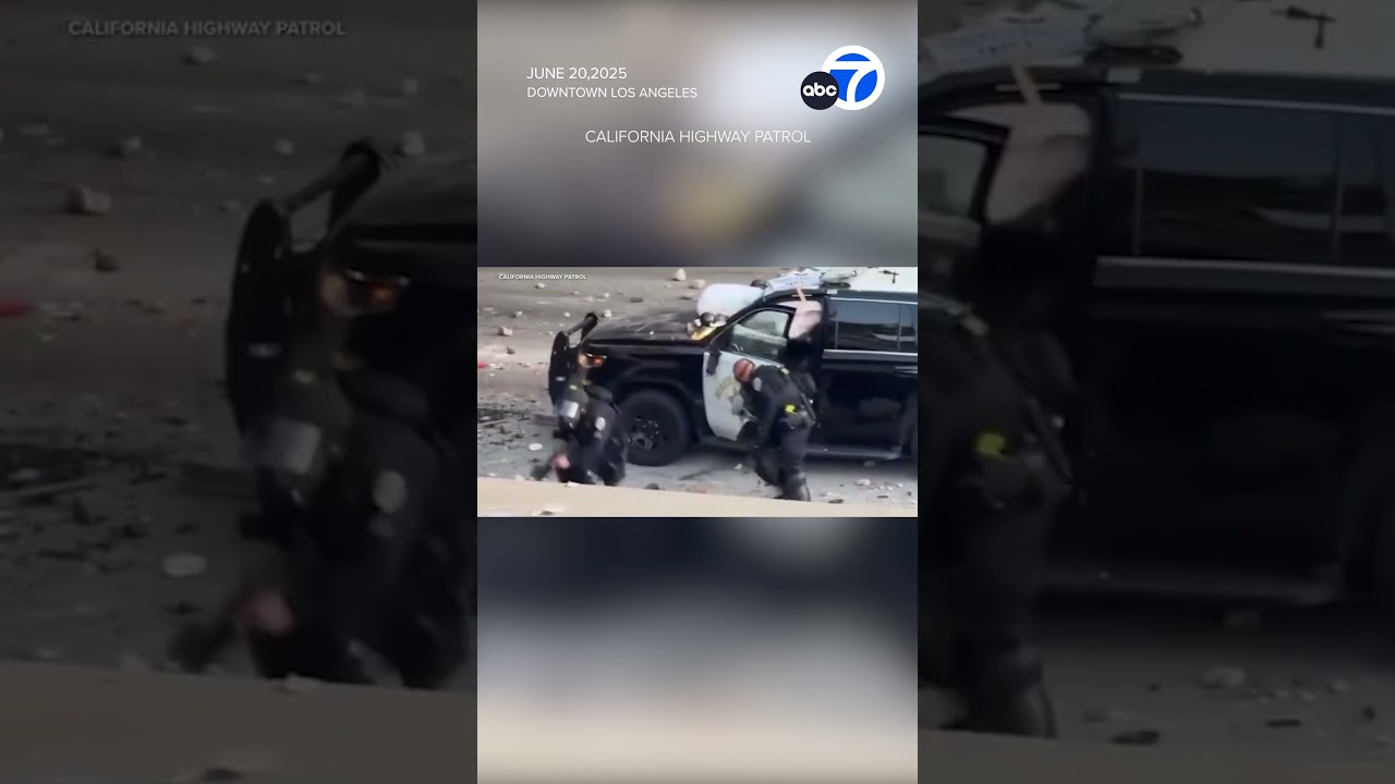 2 juveniles arrested for allegedly throwing rocks at CHP officers during DTLA protest