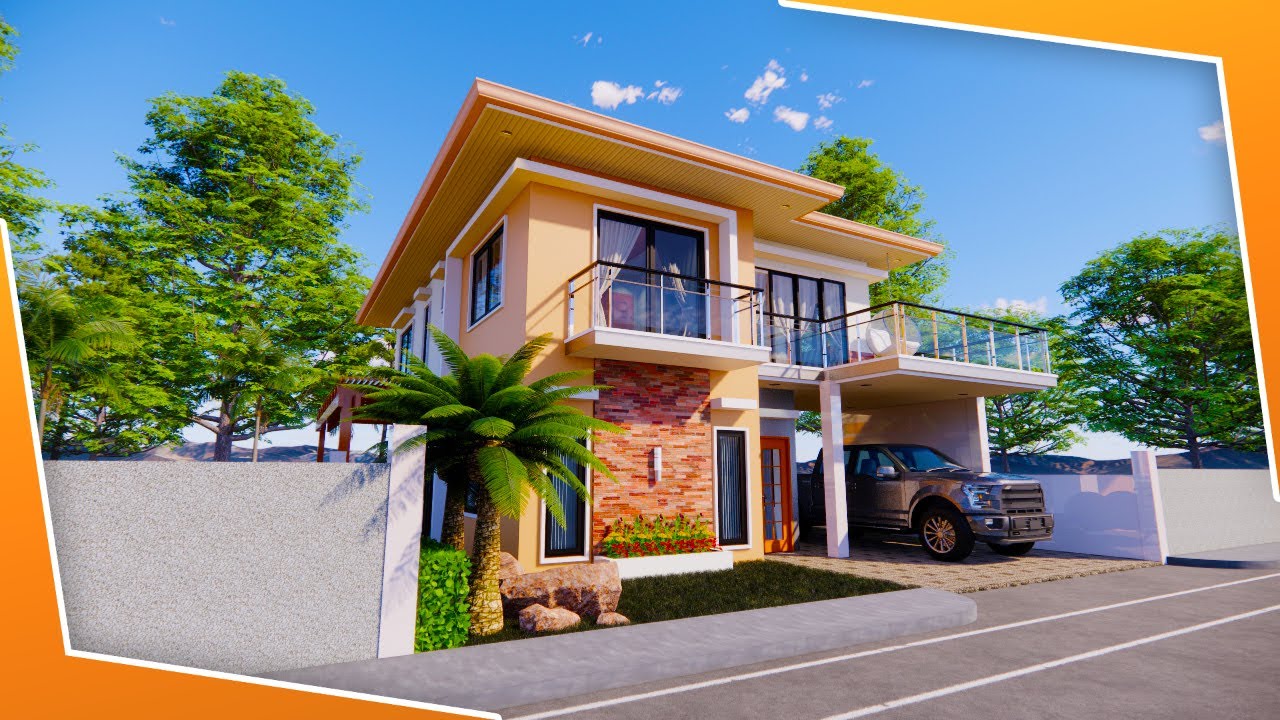 2 STOREY HOUSE DESIGN WITH 4 BEDROOMS (12M X 8M)