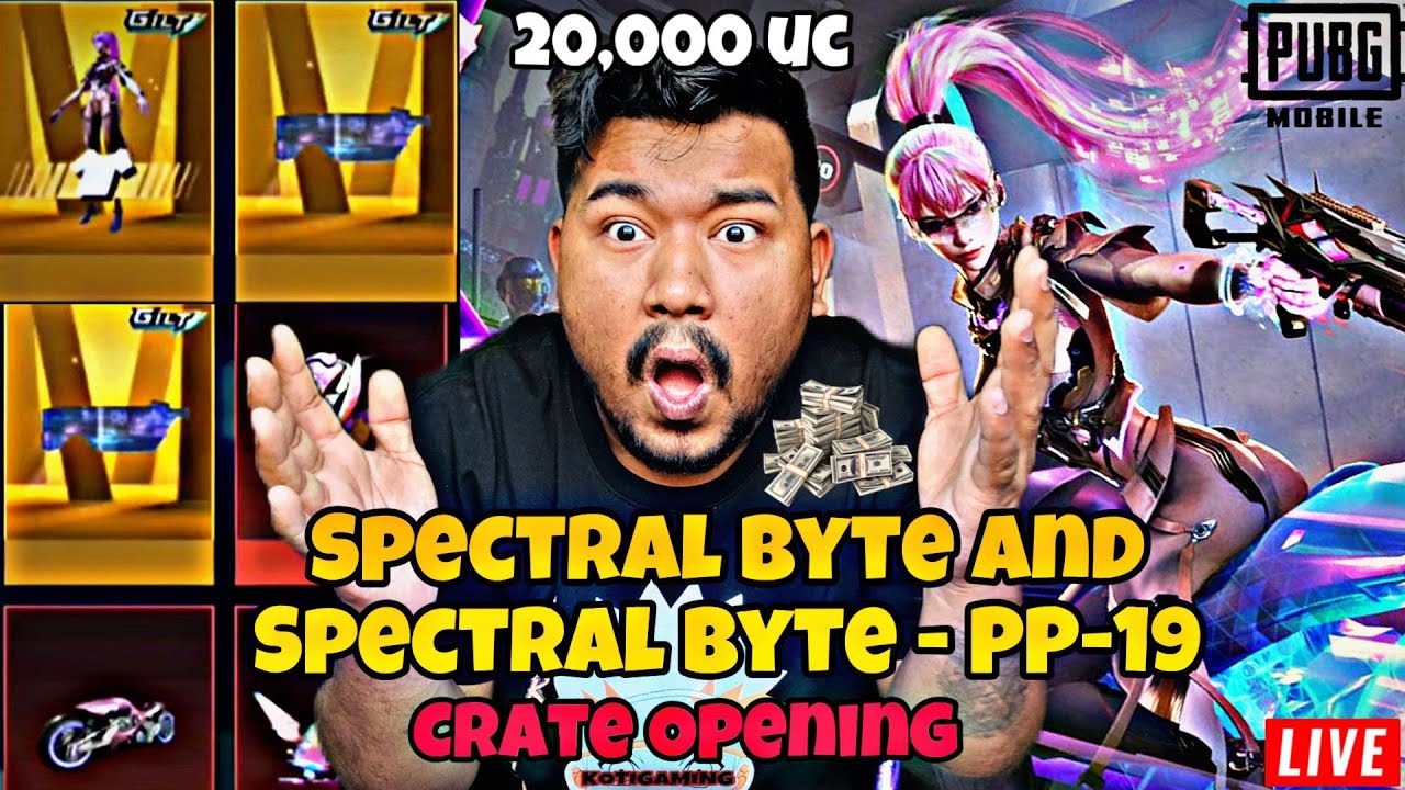 20,000 UC Spectral Byte Crate Opening | Spectral Byte PP-19 Skin | PUBG Mobile