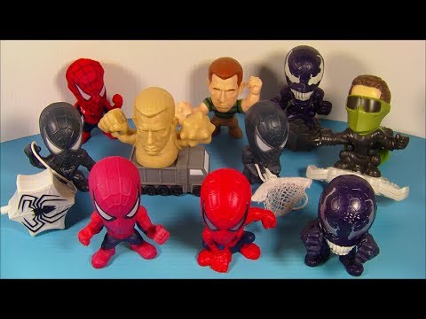 2007 SPIDER-MAN 3 SET OF 10 BURGER KING FAST FOOD COLLECTORS MOVIE FIGURES VIDEO REVIEW