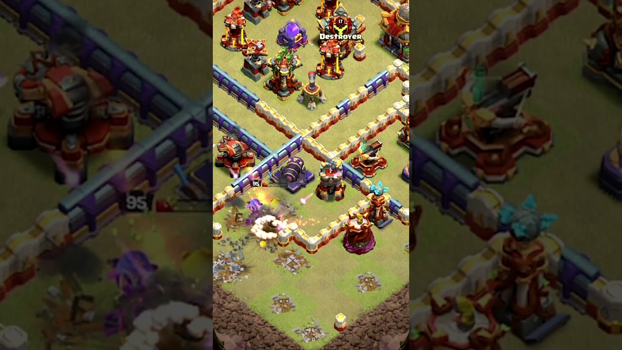 200IQ Spiky Ball in Clash of Clans (Hit by TWOB SAM)  #clashofclans #coc #shorts