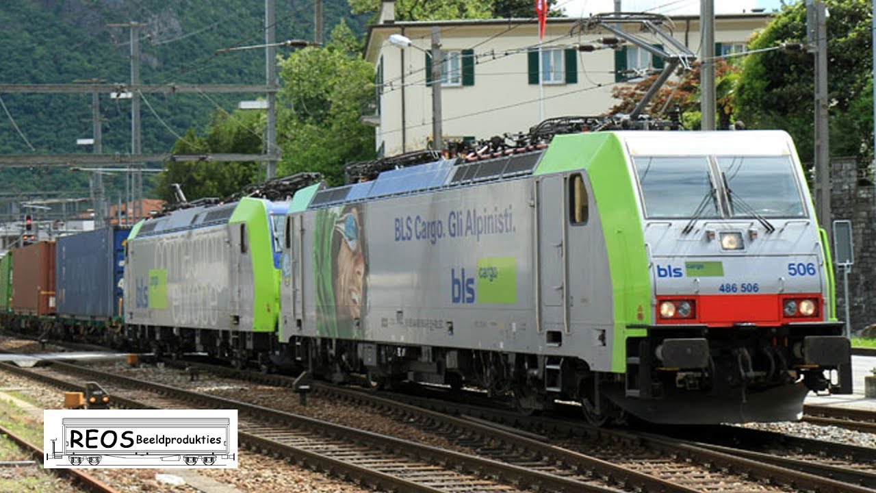 2013-05 [HD] Lugano Station, now in HD; Freight and passenger services - SBB BLS Crossrail DB