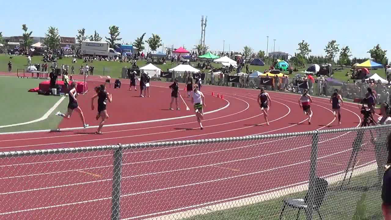 2014 OFSAA TF Senior Girls 200m Heat 2 - Alex Telford and Lindsay Brandys