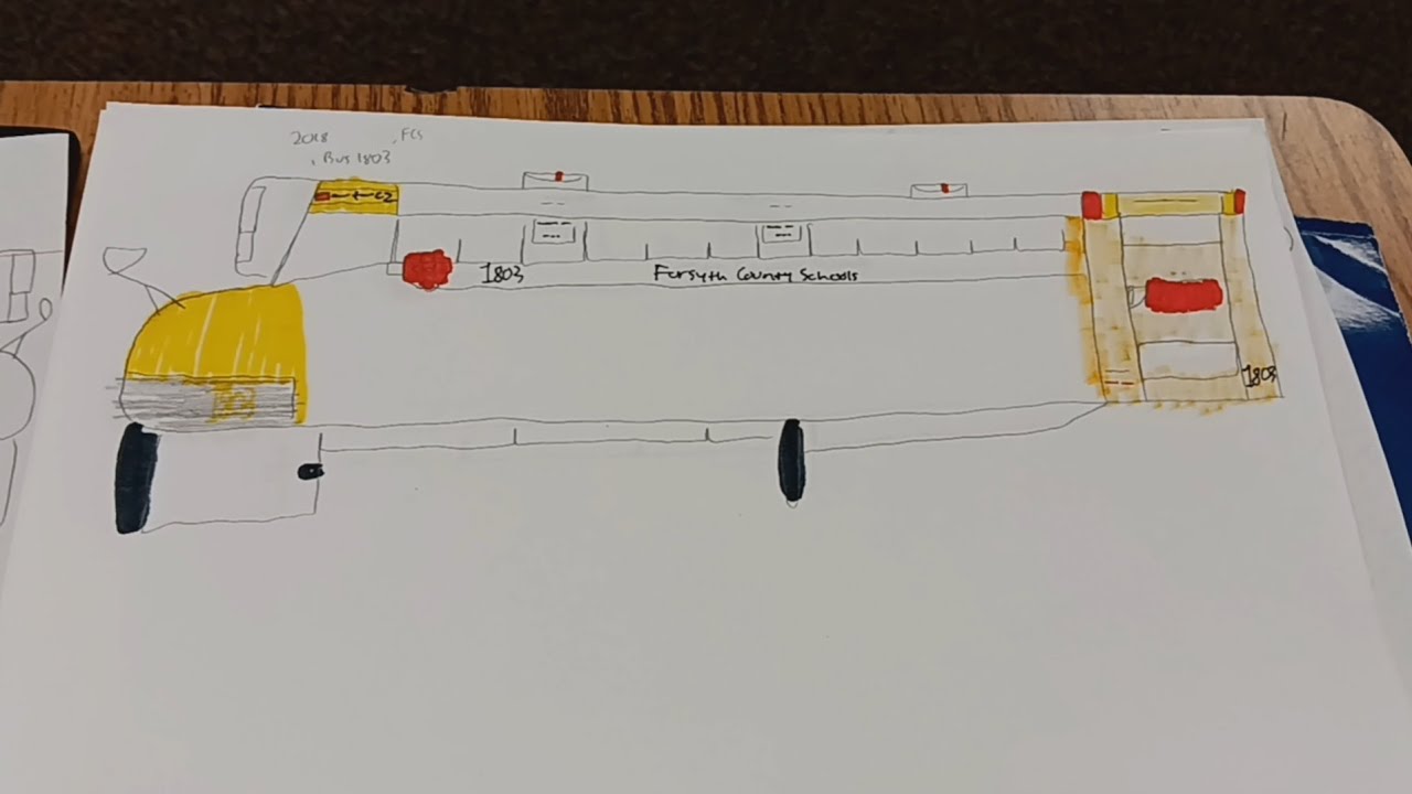 2018 Thomas c2 Bus 1803(Forsyth County)Drawing Walk-around @kl1000