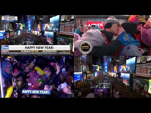 2018-2019 New Year's Countdown 4 networks simultaneously