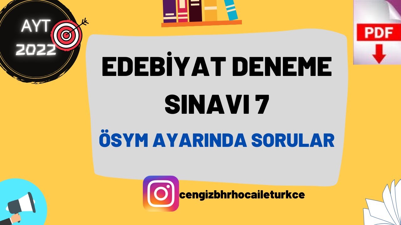 2022 AYT EDEBİYAT DENEME SINAVI #7 ÖSYM SORAR