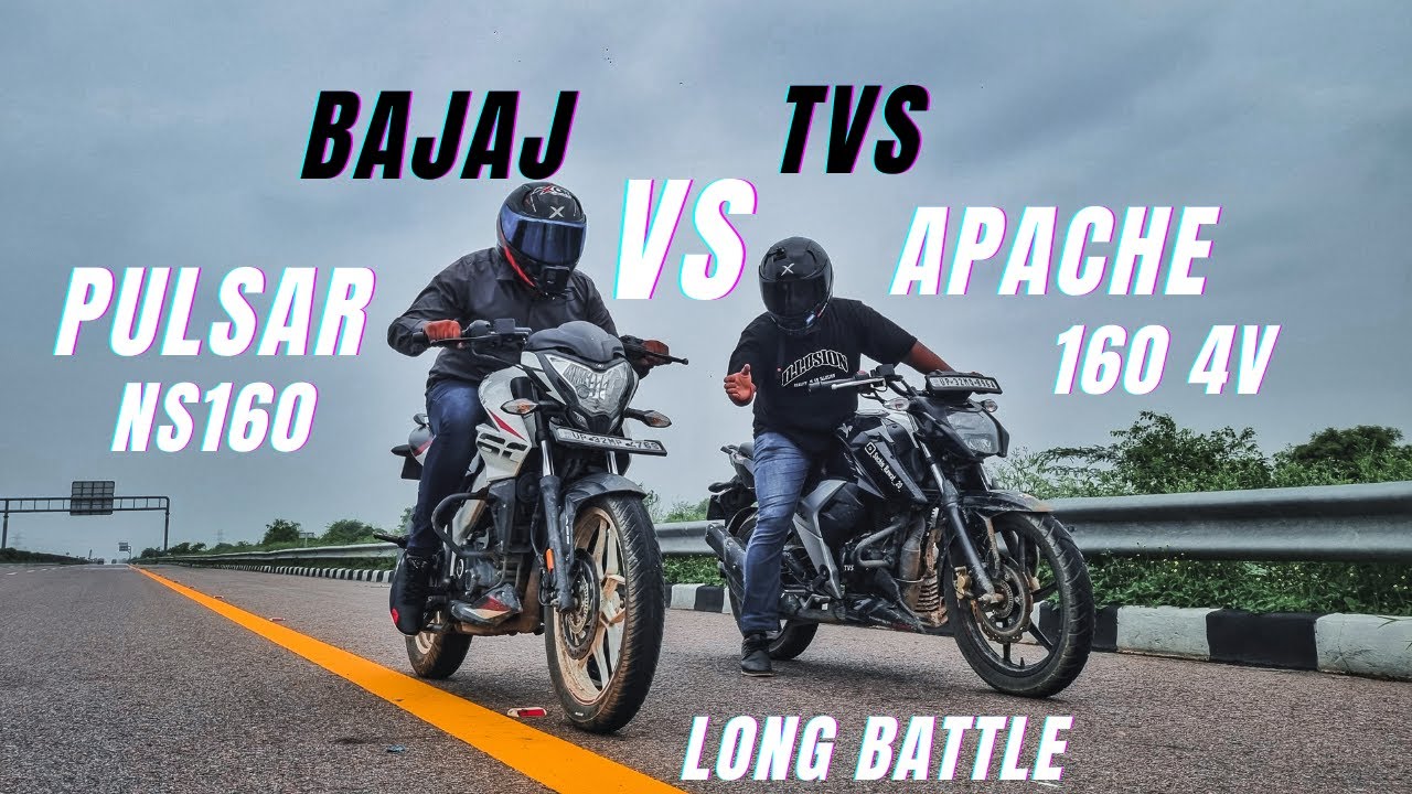 2023 Tvs Apache RTR 160 4v Vs Bajaj Pulsar NS160 Ki Ghamasaan Race | Long Race