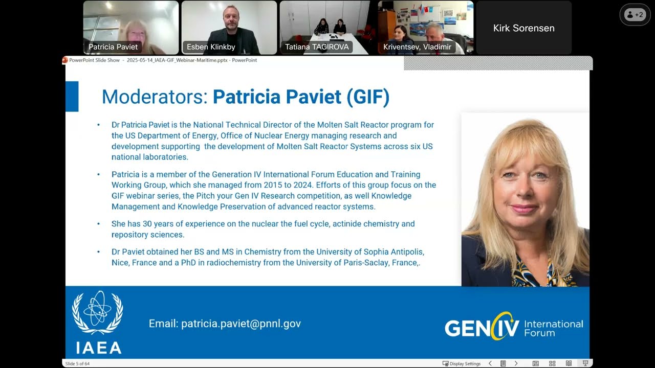 2025 Joint GIF IAEA Webinar: Advanced Nuclear Technologies for Maritime Applications