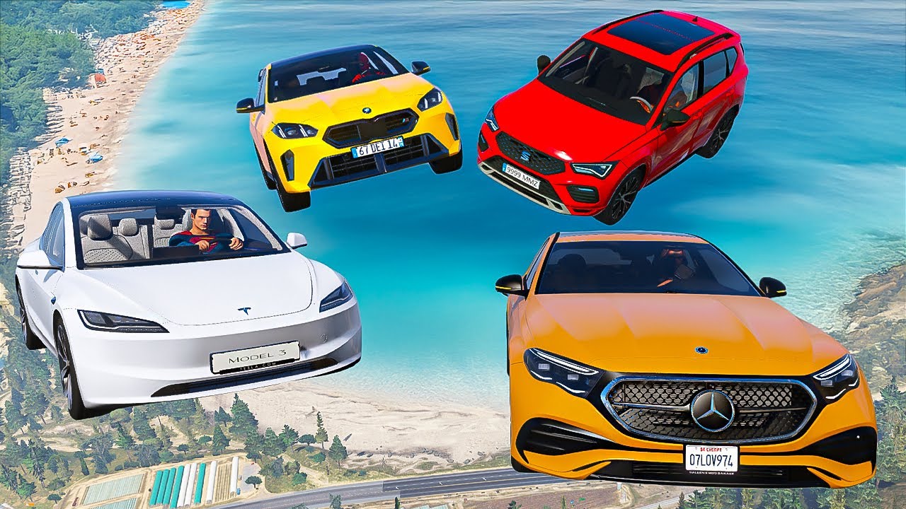 2025 Model Arabalar vs 2024 Model Arabalar Dağdan Atlıyor - GTA 5 MODS