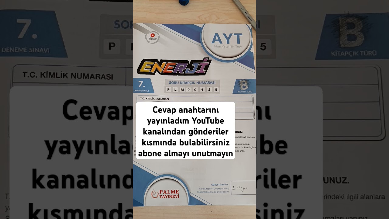 2025 Palme AYT A ve B kitapçığı cevap anahtarı 7.deneme #yks #ayt #shortvideo #shorts