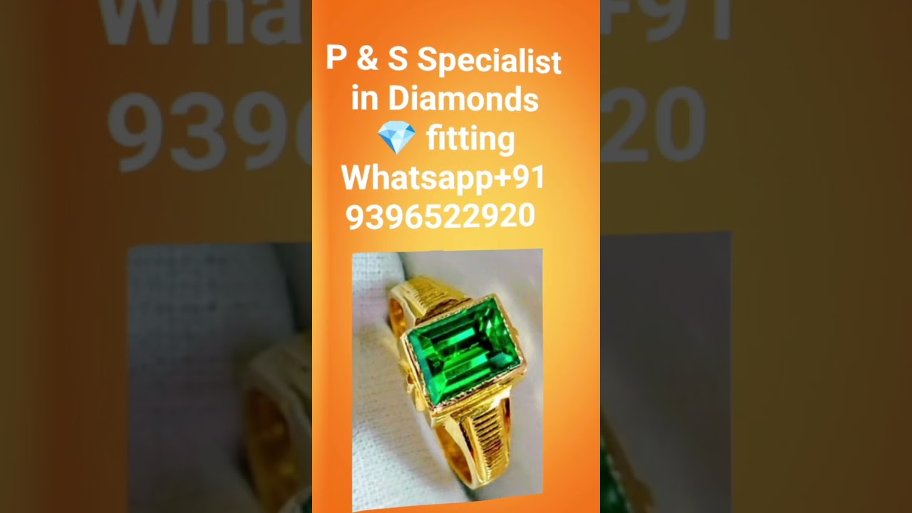 22ct gold lab grown Emerald green stone Ring, #diamondsetter #shorts ep.EGR001