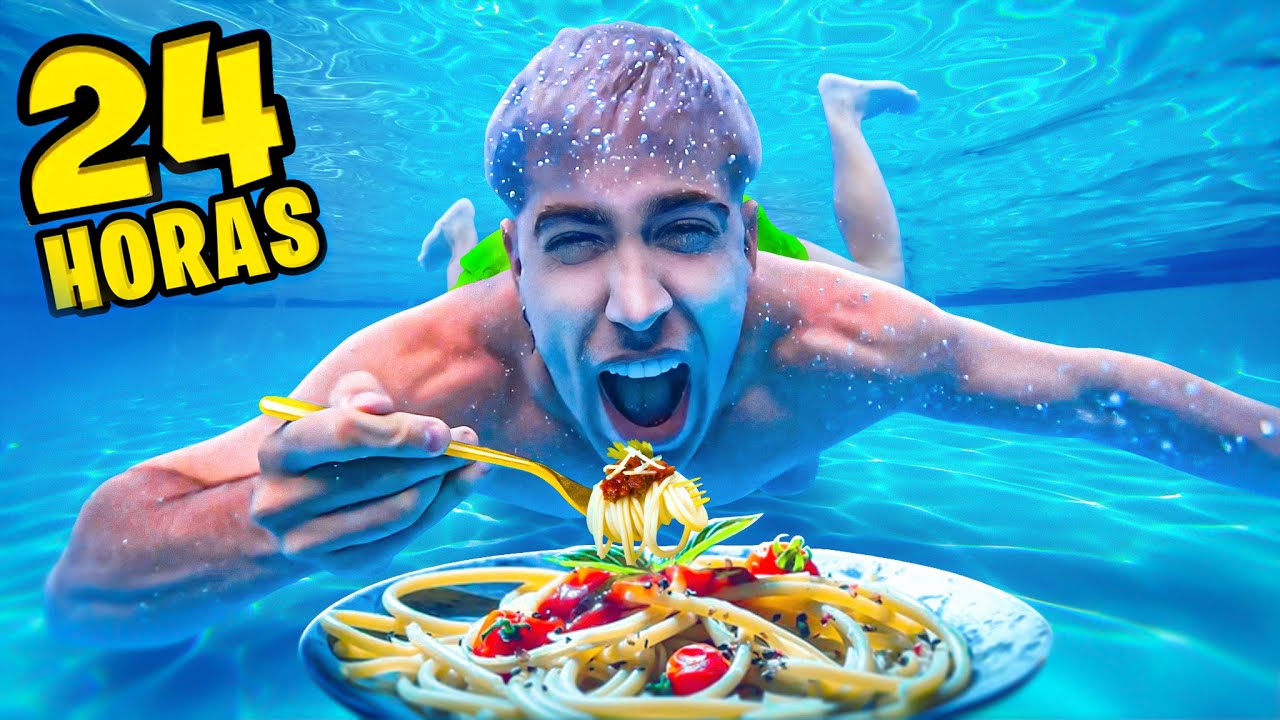 24 HOURS LIVING IN THE POOL!!