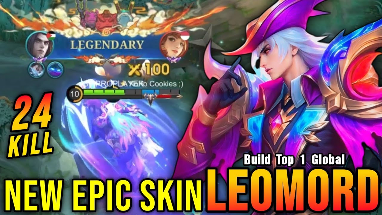 24 Kills!! Nightmare Count Leomord New EPIC Skin!! - Build Top 1 Global Leomord ~ MLBB