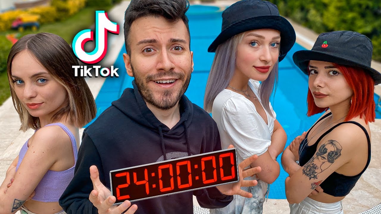 24 SAAT En İyi TİKTOK Çeken Kazanır ?! w/ Cemre Solmaz , Merve Yalçın , Yaren Alaca