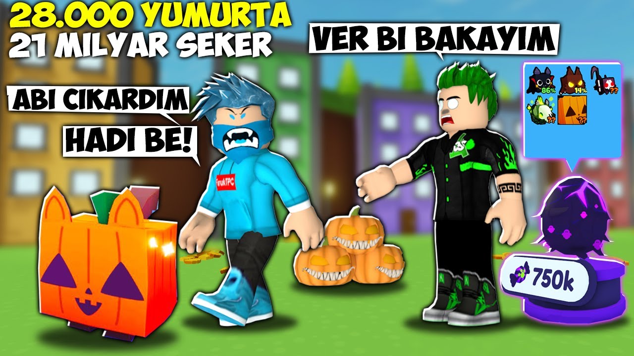 28.000 YUMURTA HUGE PUMPKİN CAT FARUK DA OLSUN ODA İYİ BE!! / Roblox Pet Simulator X  @TRRobloxGame