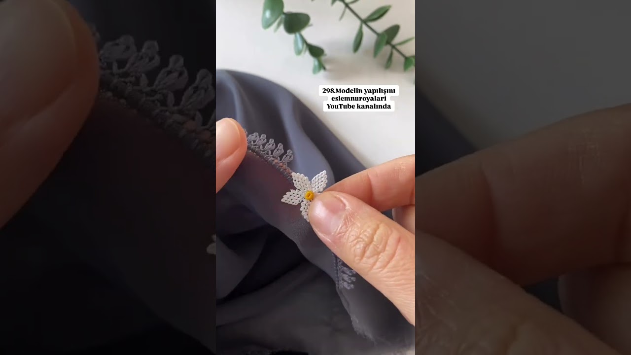 298.FİYAT 1500₺ YAPILAN ANTRASIT GRİ YAZMAYA ÇAYIR PAPATYASI İĞNE OYASI MODEL /NEEDLE LACE KNITTING