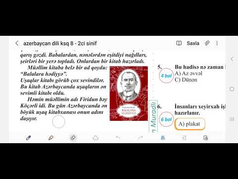 2-ci sinif Azərbaycan dili  KSQ  - 8