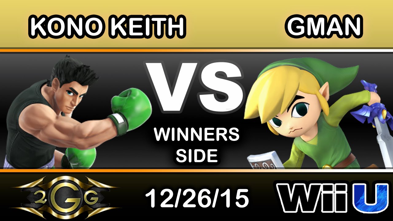2GGlory 4 - Kono Keith (Little Mac) Vs. Gman (Toon Link) Winners Side - Smash Wii U