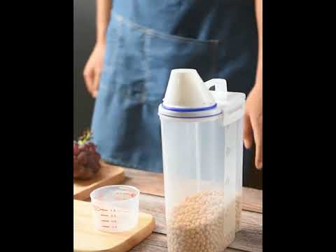 2L Container Video with Measurement Cup Air Tight Cover