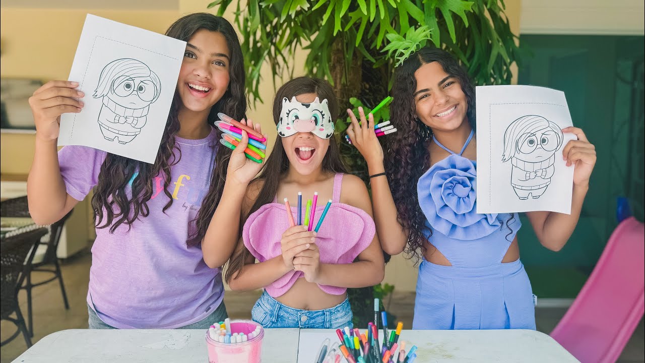 3 COLOR CHALLENGE WITH INSIDE OUT *WHO PAINTED IT BEST?