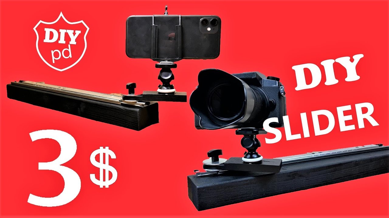 3$ DIY Camera Slider For Video I How to Make a Slider for iPhone Camera Smartphone GoPro Action