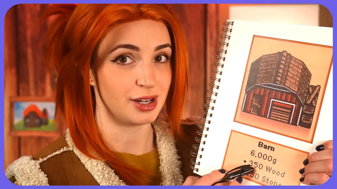 3 Minute ASMR | Building your Farm with Robin! (Stardew Valley)