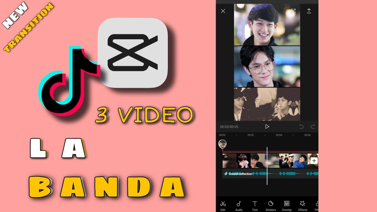 3 VIDEO IN 1 MUSIC - LA BANDA TIKTOK NEW TREND TRANSITION TUTORIAL