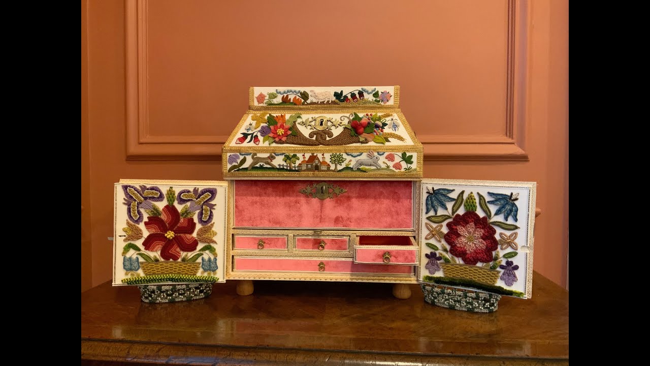 30 Days of Embroidery Progress - Four Seasons Double Casket